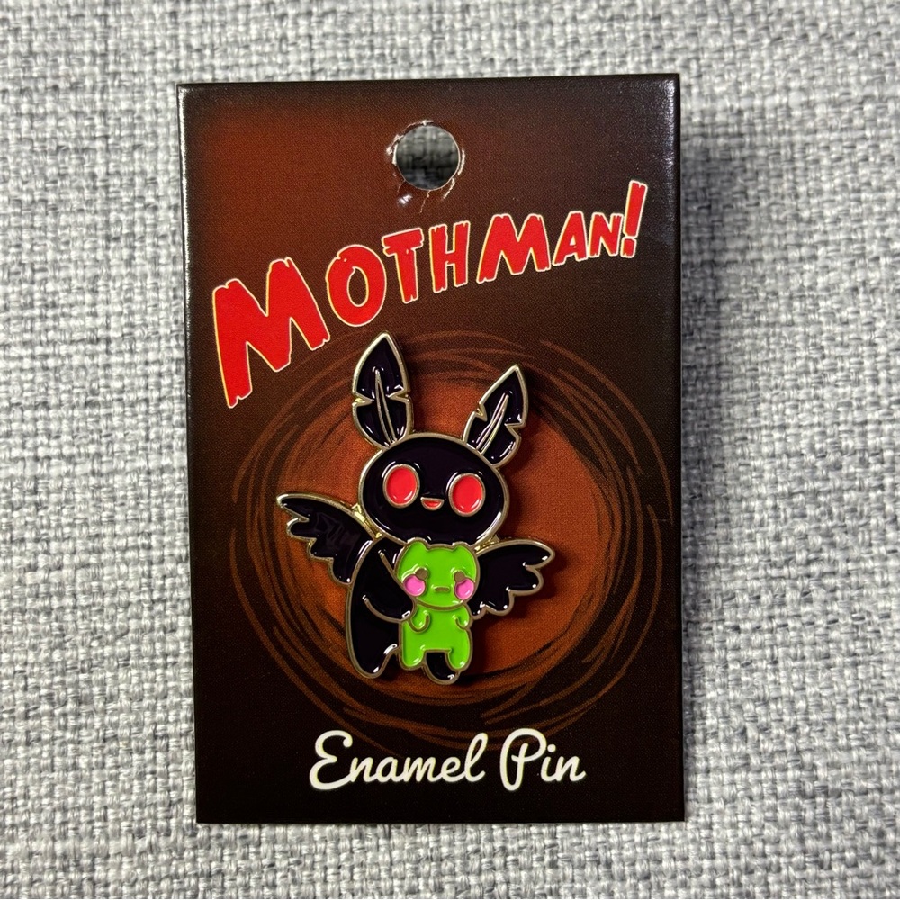 Chibi Mothman with Frog Enamel Pin